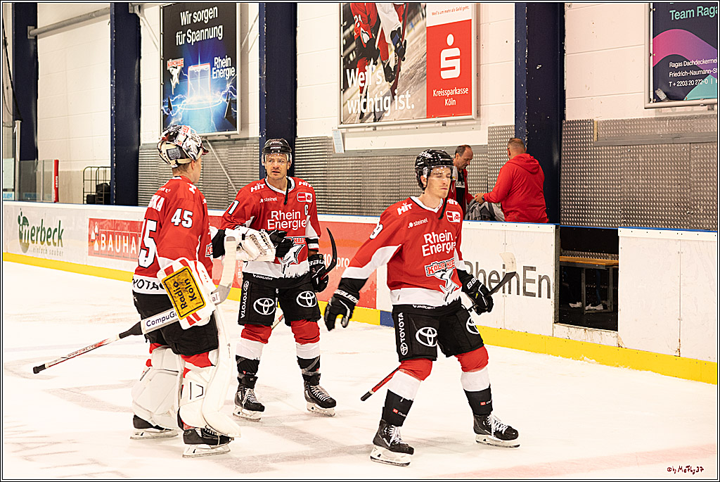 PENNY DEL 1. Testspiel Koelner Haie - Loewen Frankfurt; Koeln, 27.08.2023